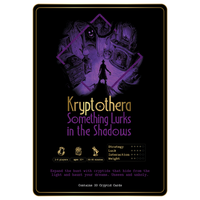 Kryptothera something lurks in the shadows expansion showing game details, player count, and contents